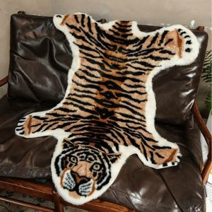 Mats Modern Simplicity Natural Rubber Polyester Fiber Tiger Imitation Wool Floor Mat Living Room Bedroom Study Interesting Doormat