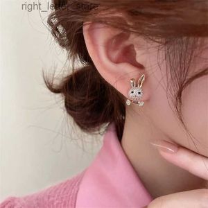 Stud Trendy Rabbit Earrings Women Rabbit Year Classic Design 2023 Gift to Girlfriend Birthday Animal Ear Studs Jewelry Accessories YQ231128