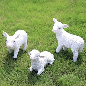 庭の装飾牧歌的なシミュレーション動物樹脂ヤギ羊の装飾品屋外芝生彫像家具中庭の彫刻装飾クラフト231127