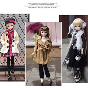 Dolls modduk för 60 cm BJD Doll Casual Cool Suit Diy Winter Clothes Outfit Shoes Make Up for Girls 230427