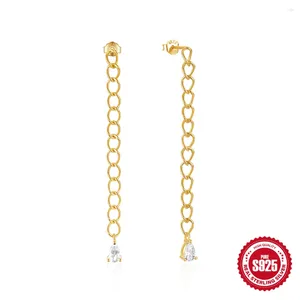 Boucles d'oreilles pendantes AIDE 925 en argent sterling gland fil chaîne pendentifs goutte femmes droites suspendues boucles d'oreilles cadeaux bijoux fins