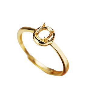 Förlovningsbröllop kvinnor ring 925 sterling silver 4x5mm oval skuret semi monta ring klassiska fina smycken justerbar öppen skaft valentins dag födelsedagsfest gåva