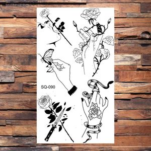 Dövmeler renkli çizim çıkartmaları mektup çiçek geçici dövmeler kadınlar için yetişkinler gerçekçi kelebek karahindi ağacı hayat sahte dövme çıkartma gövdesi tatoos flowerl