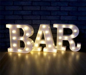 Novelty Items 26 Alphabet LED Letter Lights Home Decoration Warm White Marquee Letters Sign For Wedding Birthday Party Battery Pow1778446