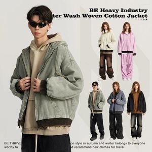 Kurtki męskie kody młodzieżowe dirtyfit Old School Hooded Men Army Oversize Grube Solid Harajuku Winter Zip Vintage Coats unisex