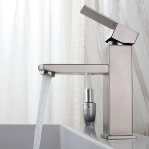 Badrumsfläckkranar SUS304 Rostfritt stålbassängkran för kök toalett EL och kallt vattenblandare tvättställe kran