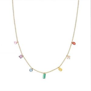 ペンダントネックレスドームカメラallnewme New Trendy Colorful CZ Cubic Zirconia Tassel Chokers Necklaces women gold milatated beads strandチェーンネックレスAA230428