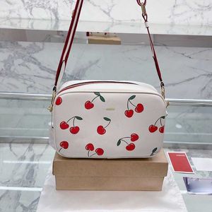 Cherry Print Snapshot Designer Bag Shoulder Bag Lady Shopping Luxury Handbag Leather Camera Bags Women Fashion Totes Purse 230206