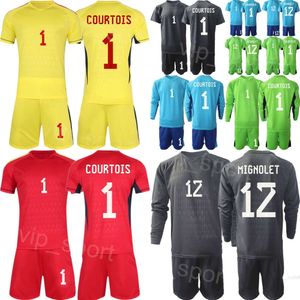 Seleção Nacional Homens Juventude Bélgica Futebol Goleiro 13 Koen Casteels Jerseys Set 23-24 Manga Longa GK Matz Sels 1 Thibaut Courtois 12 Simon Mignolet Camisa de Futebol Kits