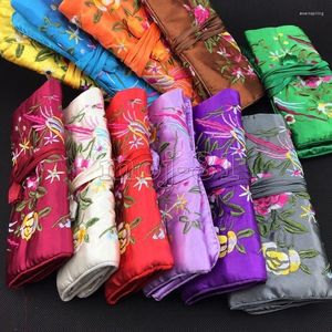 Jewelry Pouches Wholesale Chinese Handmade Silk Brocade Travel Bag Roll Pouch Purse Gift 5PCS