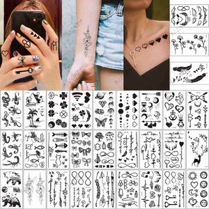 Tattoos Colored Drawing Stickers Waterproof Temporary Tattoo Sticker Four leaf clover heartshaped star flower Fake Tatto Flash Tatoo Tato for Girl Women MenL23112