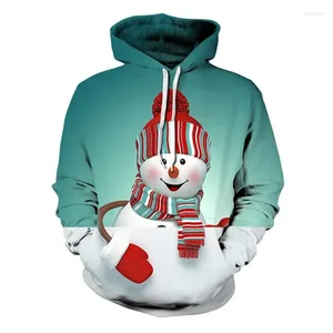 Felpe con cappuccio da uomo stampate in 3D pupazzo di neve di Natale uomo donna felice anno moda casual autunno inverno felpe regalo cappotto