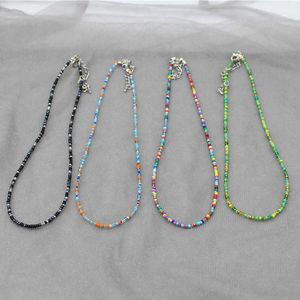 Pendant Necklaces Dome Cameras Simple Seed Beads Strand Choker Necklace Women String Collar Charm Colorful Handmade Bohemia Collier Femme Jewelry Gift AA230428