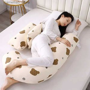 Maternity Pillows Four Season Cotton Pregnant Women Waist Protection Pillow Side Sleeping Support Pregnancy Pillow Cartoon Style Bedding Supplies Q231128