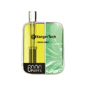 Kanger Tech puff 6000, 10 мл, одноразовый картридж для электронных сигарет, 450 мАч, перезаряжаемая батарея, затяжки, сетчатая катушка 6K, предварительно заполненный контейнер, 5 вкусов