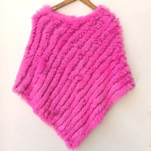 スカーフ春の女性編み本物のウサギ毛皮ポンチョカジュアル秋冬本物の毛皮ケープファッションショートファーショール231128