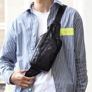 Rucksack AETOO Functional Trend Leder Chest Bag Herren Casual Sports One Shoulder Rindsleder Retro Crossbody