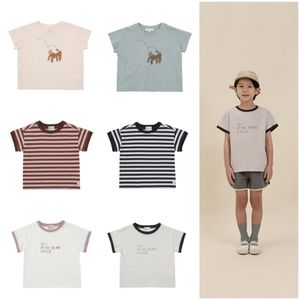 Magliette Bene Coreano Bambini Magliette Estate Ragazzi e ragazze Animal Print Top a maniche corte Tshirt Abbigliamento 230427