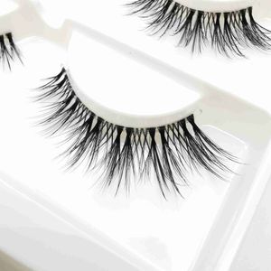 3 PCFalse Eyelashes HBZGTLAD 3 paia Banda invisibile Trasparente 3D Pelliccia di visone Ciglia Natural Long Wispy Ciglia finte + pinzette Z0428