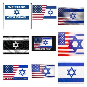 3 x 5 Fuß 90 x 150 cm ISR IL Israel-Flagge „Stehen Sie mit Israel“ Bannerflaggen Polyestermaterial P145