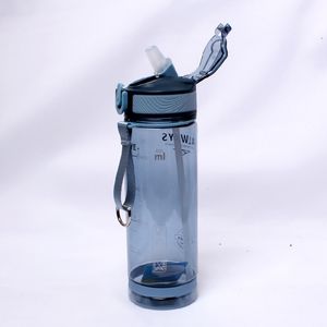 Бутылки с водой 800 мл спортивной бутылки с водой с соломой для похода в поход на открытый пластиковый