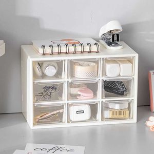 Boxes Bins Plastic Grids Desktop Box Jewelry Dust Proof Drawer Desk Organizer Cosmetic Storage Earrings Makeup Container for Home W0428