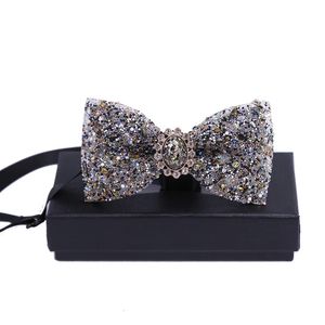 Gravatas de pescoço luxo azul diamante cristal gem bowties homens moda festa de casamento acessórios gravatas banquete masculino gravatas masculino 231128