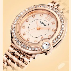 Women's Watches Switzerland BINGER Luxury Brand Japan MIYOTA Quartz Retro Women's Watches Diamond Stainless Steel Waterproof Ladies Watches B525 231128