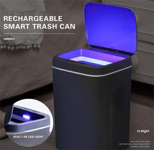 Smart Trash Can USB Charging Automatic Sensor Dustbin Intelligent Rechargeable Electric Waste Bin Kitchen Rubbish 2112295419392