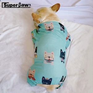 Macacão moda buldogue francês cão de estimação pijamas corgi 4 pernas roupas de verão pequeno médio filhote de cachorro cães roupas schnauzer pug colete ykc12