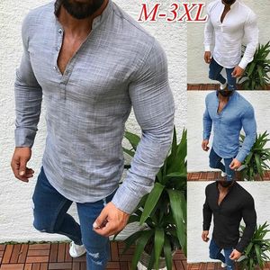 Męskie koszulki Zogaa 2023 Modna moda Summer T-shirt z długim rękawem swobodny solidny guzika V Up V Neck Business Business Tshirt dla mężczyzny