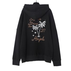 Palm Angels Hoodie 2023クラシックパームツリープリントミニマリストレタートップ秋と冬のファッションカジュアルラグジュアリーメンズアンドウィメンズの高品質のニュートラル長袖28