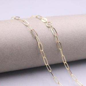 Correntes AU750 Real 18k Yellow Gold Chain Neckalce for Mulher Men Men 3mmw Colar Big Cable Colar 18''l Jóias