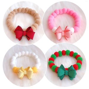 Dog Collars Pet Bow Cat Ball Collar Elastic Adjustable Christmas Accessories Cole Duck