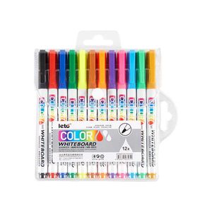 12pcsWatercolor Brush s 12 Color Blackboard cil Markers Erasable Water-based Marker Non-toxic Writing and Drawing Learning Pen for Children P230427