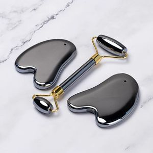 Helkroppsmassager Power Thz Guache Stone Terahertz Face Gua Sha Roller Massage Scratch Board Beauty Care Gouache Scraper Guasha Massager 231128