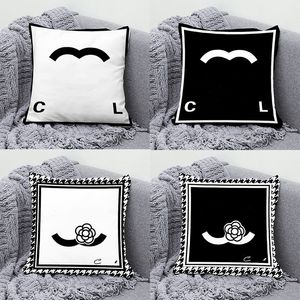 Luxiro Designer Letter Pillowcase - High-Quality Bedding Decor for Home, Room, Car & Office - Black and White Luxury Cushion for Men and Women.