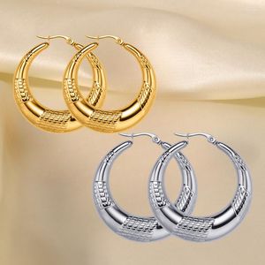 Hoop Earrings BAOSHIQI2023 Classic Fashion Titanium Steel Net Red All-match Retro Simple Ring Women's Jewelry The American And Europe