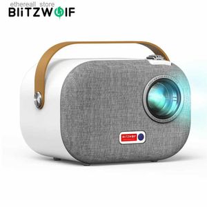 Projectors Blitzwolf 4K 1080p Full HD Mini Projector Android 9.0 2.4G 5G WiFi 200ansi 4K Video Hemteater Projektorer med 3,5 tum LCD Q231128