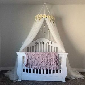 Rede de berço branco bebê mosquiteiro malha cúpula tenda flor decoração dossel pura cortina quarto playhouse beddingvaiduryb