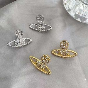 Designer Vivienen Westwoods New Viviane Imperatriz Ocidental Dowager Saturn Planeta Brincos Simples Moda Ouyang Nana Diamante Saturn Diamond1125