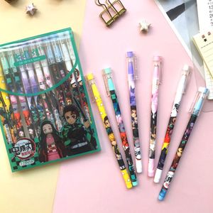 Painting Pens 6 Pcs Anime Demon Slayer Kimetsu No Yaiba Kamado Tanjirou Nezuko Cute Black ink Neutral Kawaii Gel kids stationery gift 230428