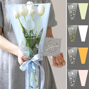 Confezione regalo Borsa per imballaggio di fiori trasparenti Carta da imballaggio impermeabile Borse per bouquet fai-da-te Accessori per la decorazione