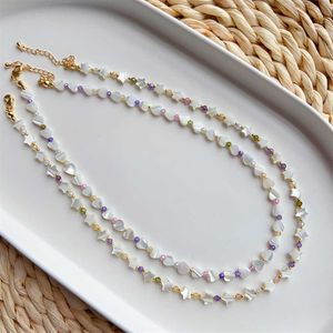 Pendant Necklaces Dome Cameras KKBEAD Natural Deep Sea Shell Star Heart Necklace for Women Jewelry Colorful Zircon Beads Necklaces Choker Y2k Accessories AA230428