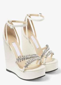 Sumalready Sandals Bing Sandals Women Wedges Heels Latte Nappa Leather Crystalembellished Taps Wedding Comfort 4847313