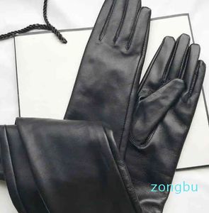 gglies Men's Real Extra Straight Style Sheepskin Winter Warm Long Cuff Gauntlet Gloves Genuine Leather
