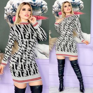 Designer Women's Fashion Senior Coach Women's Round Neck Jumper French Embroidery Gray Mini Dress Clothing Neck Luxurious Graphic Branded Top Free Ship