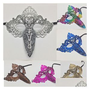 Party Masks Women Mask med Crown Flamingo Lace Hallowmas Eye Masquerade Flower Feather Easter Dance Holiday Drop Delivery Home Gard Dhkmi