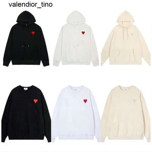 Yeni erkek kadın tasarımcılar amisweater paris sweater moda marka kazak işlemeli kırmızı aşk bahar yuvarlak boyun jumper çift sweatshirtler erkek hoodies