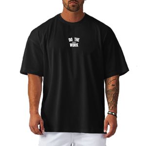 メンズTシャツ特大のTシャツドロップショルダー半袖フィットネスTシャツ夏セクシーなビッグメッシュルーズジムバスケットボールジャージー230428